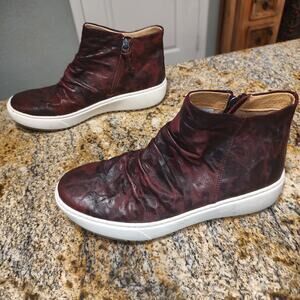 Söfft Burgundy Leather Ankle Boots Womens US Size 9M ID SF034710